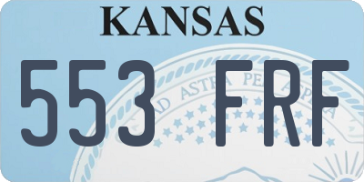 KS license plate 553FRF