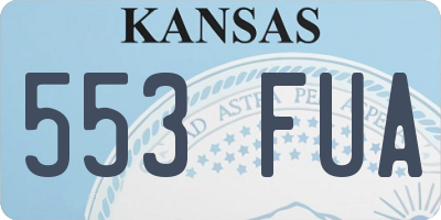 KS license plate 553FUA