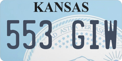 KS license plate 553GIW