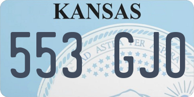 KS license plate 553GJO
