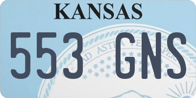 KS license plate 553GNS