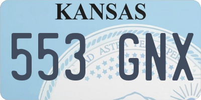 KS license plate 553GNX