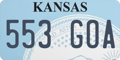 KS license plate 553GOA