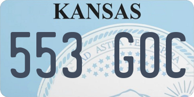 KS license plate 553GOC
