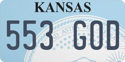KS license plate 553GOD
