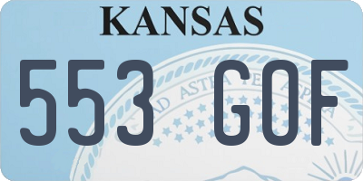 KS license plate 553GOF