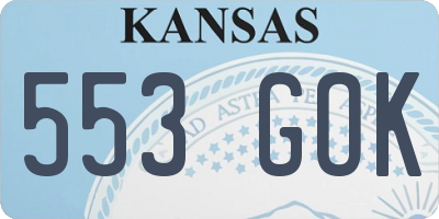 KS license plate 553GOK