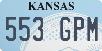 KS license plate 553GPM