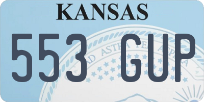 KS license plate 553GUP