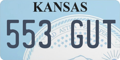 KS license plate 553GUT