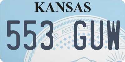 KS license plate 553GUW