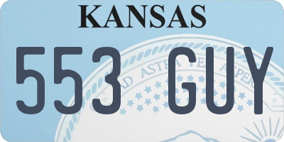 KS license plate 553GUY