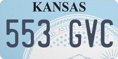 KS license plate 553GVC