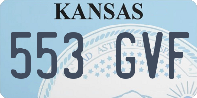 KS license plate 553GVF