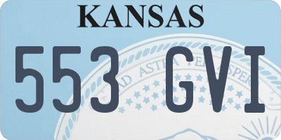 KS license plate 553GVI