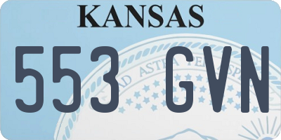 KS license plate 553GVN