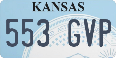 KS license plate 553GVP