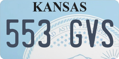 KS license plate 553GVS