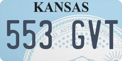 KS license plate 553GVT