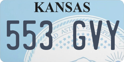KS license plate 553GVY
