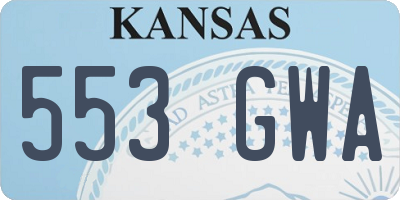 KS license plate 553GWA