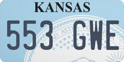 KS license plate 553GWE