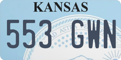 KS license plate 553GWN