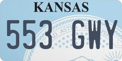 KS license plate 553GWY
