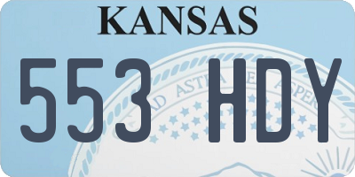 KS license plate 553HDY