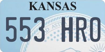 KS license plate 553HRO