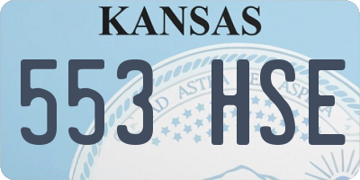 KS license plate 553HSE