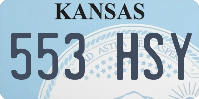 KS license plate 553HSY