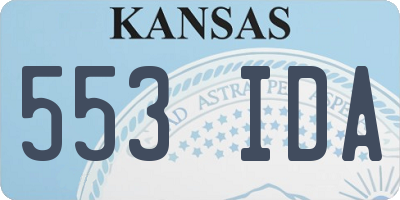 KS license plate 553IDA