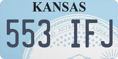 KS license plate 553IFJ