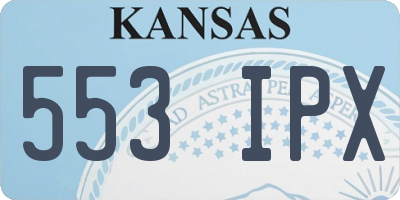 KS license plate 553IPX
