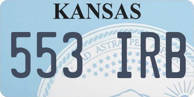 KS license plate 553IRB