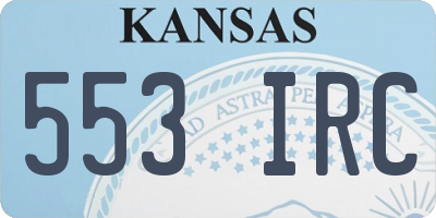 KS license plate 553IRC