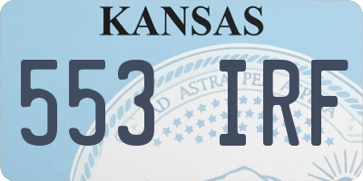 KS license plate 553IRF