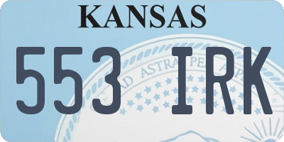 KS license plate 553IRK