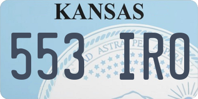 KS license plate 553IRO