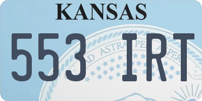 KS license plate 553IRT