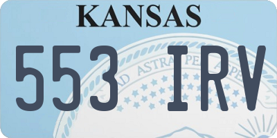 KS license plate 553IRV