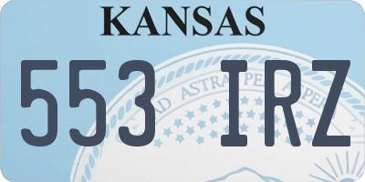 KS license plate 553IRZ