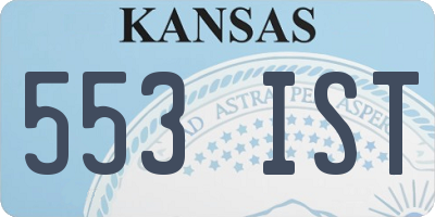 KS license plate 553IST