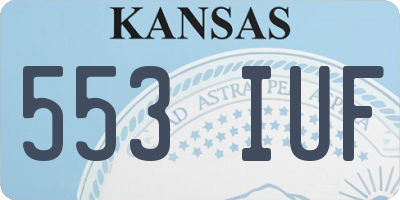 KS license plate 553IUF