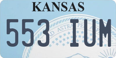 KS license plate 553IUM