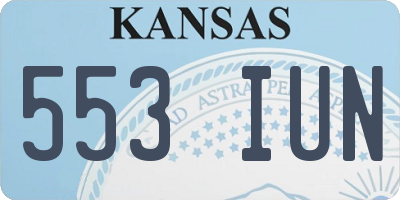 KS license plate 553IUN