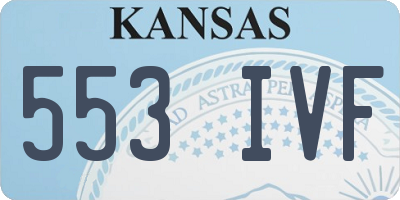 KS license plate 553IVF