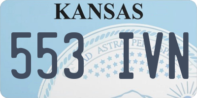 KS license plate 553IVN
