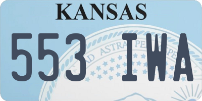 KS license plate 553IWA